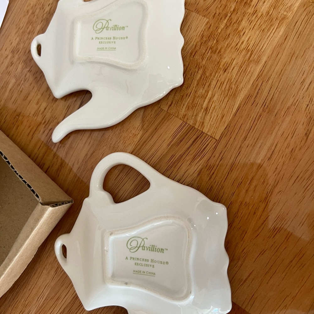 Princess House Ivory Ceramic Teabag Holders - Picture 7 of 7